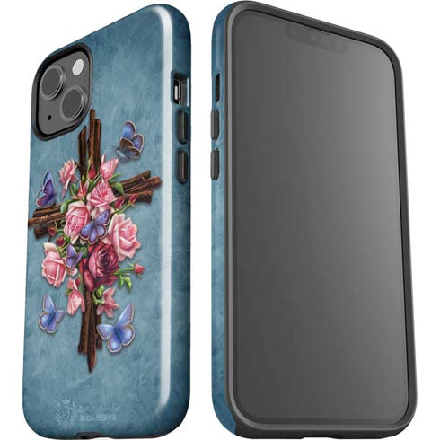Flower Cross by Brigid Ashwood iPhone 15 Impact Case